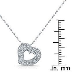 14k White Gold 1/4ct TDW Diamond Open Heart Necklace (J, I2-I3)