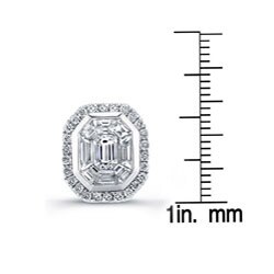 14k White Gold 4/5ct TDW Mosaic Diamond Earrings (H-I, SI1)