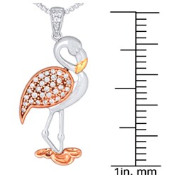 Sterling Silver 1/5ct TDW Diamond Flamingo Necklace (H-I, I3)