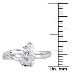 Sterling Silver 1/8ct TDW Diamond Heart Ring (H-I, I3)