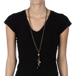 Charming Life Goldtone Smoky Quartz Asian 30-inch Necklace