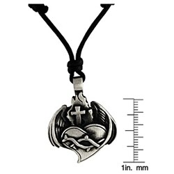 Pewter Tattoo Design Heart Necklace