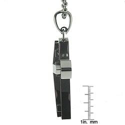 Black and Blue Jewelry Stainless Steel Diamond Cross Necklace