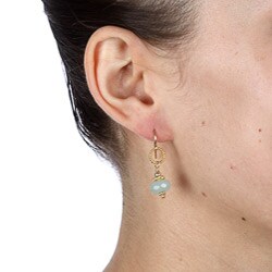 Charming Life 14k Goldfill Blue Chalcedony Earrings