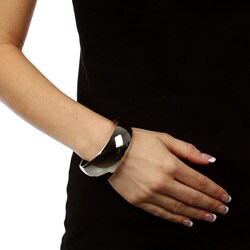 Gerald David Bauman Stainless Steel Polished Cuff Bracelet