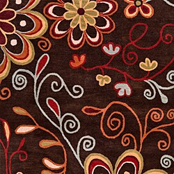 Hand-tufted Whimsy Chocolate Wool Rug (8' x 11')