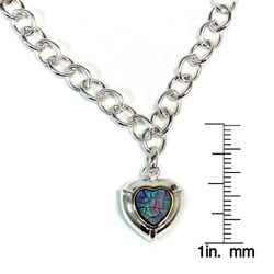 14k Gold and Sterling Silver Mosaic Opal Doublet Heart Charm Bracelet