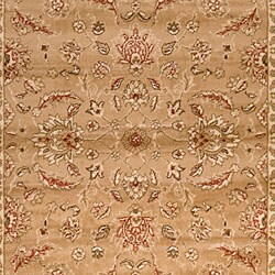 Loomed Free Form Tan Border Rug (7'9 x 11'2)