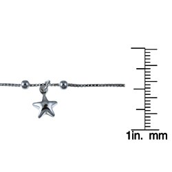Sterling Essentials Sterling Silver 10-inch Stars Anklet