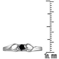 10k White Gold 1/10ct TDW Black Diamond Promise Ring