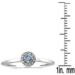10k White Gold Blue Diamond Promise Ring (I1-I2)