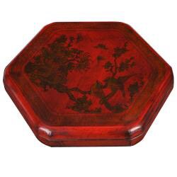 Red Leather Chinese Checkers Set (China)