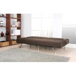 Jacksonville Brown Fabric Foldable Futon Sofa Bed