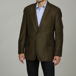 U&I Men's Olive Faux Suede Two-button Sportcoat