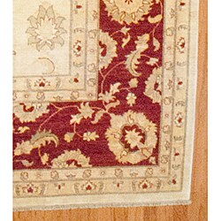 Afghan Hand-knotted Oushak Ivory/ Red Wool Rug (12'1 x 15'7)