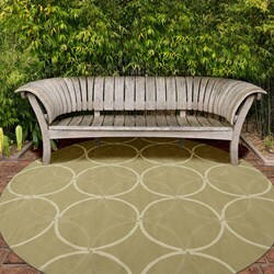 Hand-hooked Bliss Outdoor Sage Rug (8' x 10')