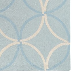 Hand-hooked Bliss Outdoor Pale Blue Rug (8' x 10')