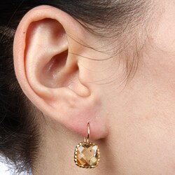 Zoe B 14k Gold over Sterling Silver Citrine Earrings