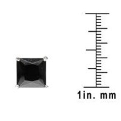 Sterling Silver Black Cubic Zirconia Stud Earrings