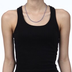 Zoe B Sterling Silver Tanzanite Bead Necklace