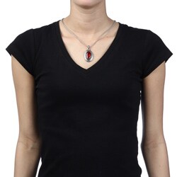 Hermosa Silvertone Created Stone Fashion Necklace
