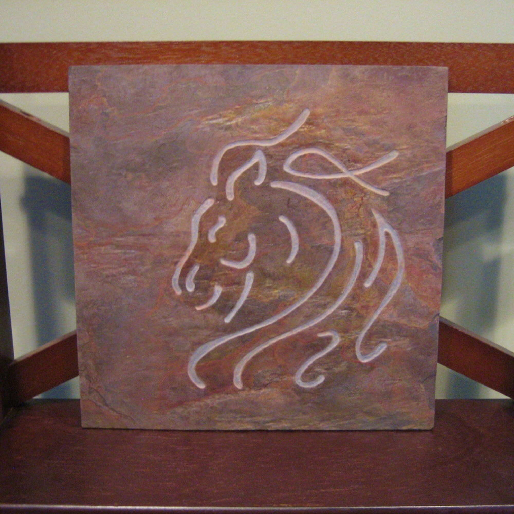 Hand-carved Stone Equestrian Art for the Horse Lover Stylized Abstract Wallhanging