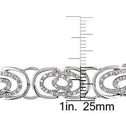 14k White Gold 1 2/5ct TDW Diamond Swirl Link Bracelet (H-I, I1-I2)