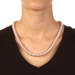 Crystale Silvertone Pink Faux Pearl 20-inch Necklace