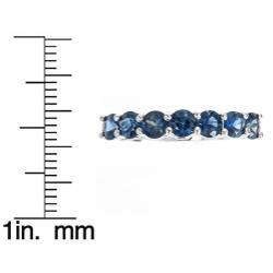 Dyach 14k White Gold Blue Sapphire and Diamond Accent Ring