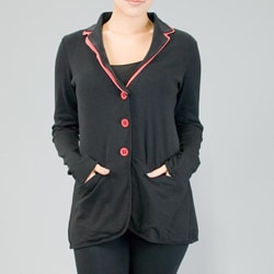 AtoZ Women's Cotton Buttoned Notch Lapel Blazer