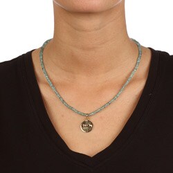 14k Gold over Sterling Silver 'Faith' Apatite Necklace 