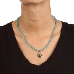 14k Gold over Sterling Silver 'Believe' Apatite Necklace 