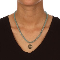14k Gold over Sterling Silver 'Love' Apatite Necklace 