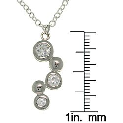 Silvertone Clear Crystal Bubble Cubic Zirconia Necklace