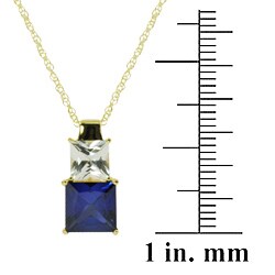14-karat Gold over Silver Blue and White Sapphire Necklace