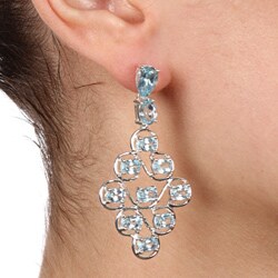 Sterling Silver Blue Topaz Dangle Earring