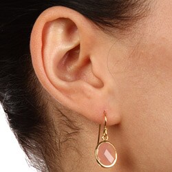Zoe B. 14k Gold over Silver Pink Chalcedony Earrings 