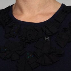 Elio Women's Beaded Floral Applique Knit Sleeveless Top