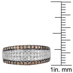 10k White Gold 1ct TDW Champagne and White Diamond Ring (I-J, I2-I3)