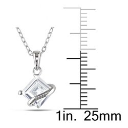 Sterling Silver Created White Sapphire Necklace