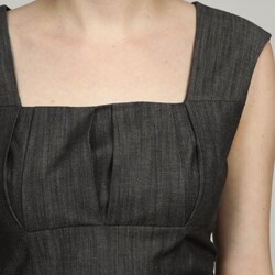 Calvin Klein Women's Black Pleated Bodice Dress