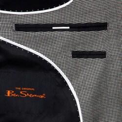 Ben Sherman Men's Black and White Houndstooth Slim-fit Sportcoat