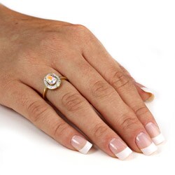 10k Yellow Gold Mystic Topaz and Diamond Accent Ring