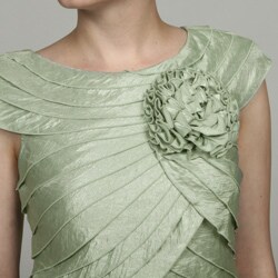 Jessica Howard Women's Sage Taffetta Laser-cut Gown