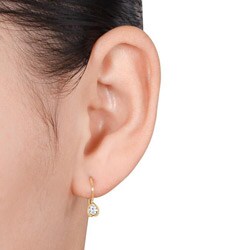 10k Yellow Gold 1/4ct TDW Diamond Leverback Earrings (G-H, I2-I3)