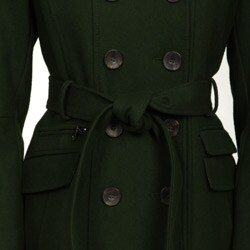 DKNY Women's Wool Belted Trench Coat