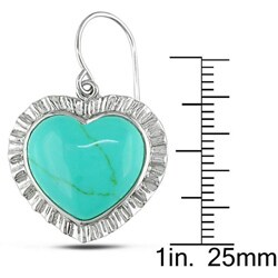 Sterling Silver Turquoise Heart Earrings