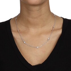 Crystale Silvertone Turquiose Stone Necklace