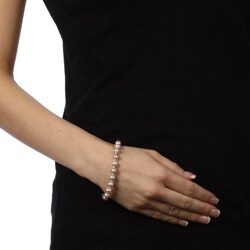 Charming Life Pink Pearl, Rose Quartz and Crystal Bracelet 