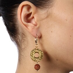 Charming Life Goldtone Goldstone Radiant Sun Earrings